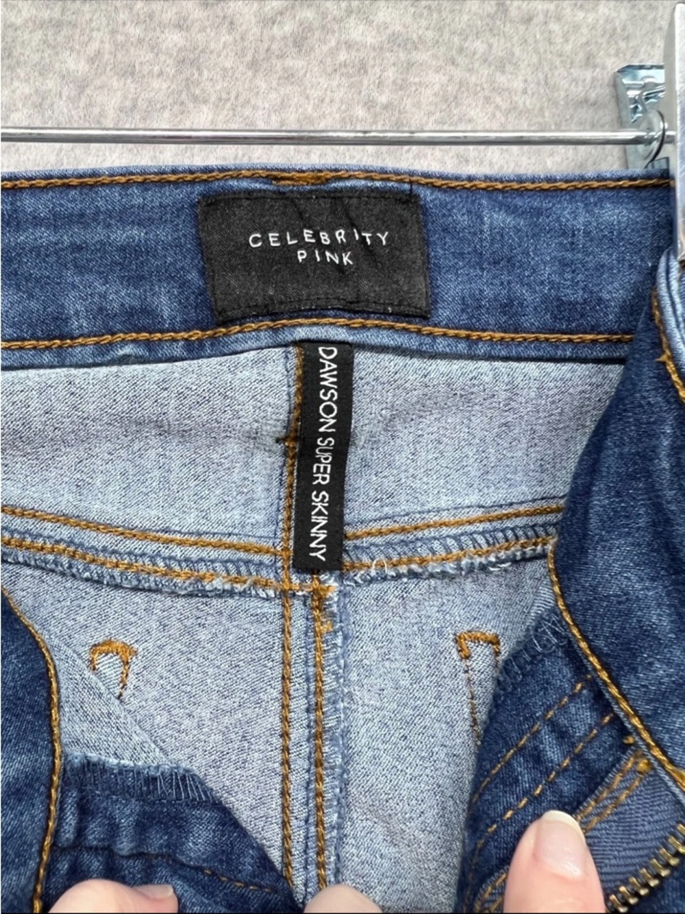 Celebrity Pink Women's Skinny Jeans in Medium Blue Wash - Picture 6 of 9